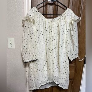 For Love And Lemons Cream Polka Dot tunic